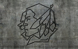 Drawing man face concrete wall - a concrete wall free wallpaper