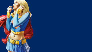 Supergirl woman cellphone redcape bluebackground - alex ross free wallpaper for desktop