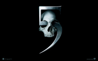 Skull knife mouth dark background - letterism free wallpaper