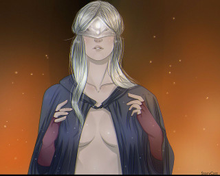 Woman long hair cape dark - a red light free wallpaper