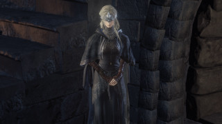 Woman black dress helmet stone - bloodborne free wallpaper