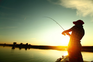 Man boat fishing rod pole - a boat free wallpaper for desktop
