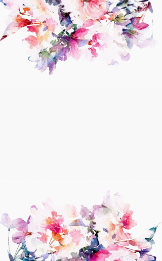 Watercolor flowers white background card - a card free wallpaper for mobile