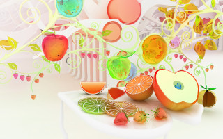 Fruit display variety sculpture background - behance hd free wallpaper