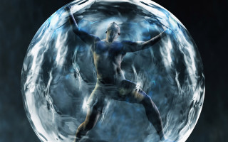 Man in ball body arms - liminal free wallpaper