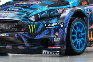 Car monster design blue orange - bumper free wallpaper