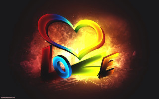 Colorful heart design black background - design free wallpaper for desktop