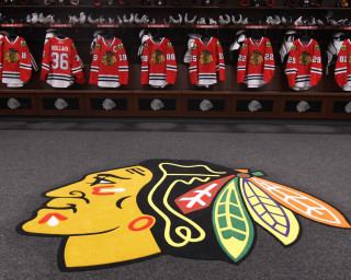 Hockey jersey locker room floor - temporary art free wallpaper