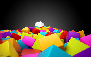 Colorful cubes white cube black 2 - ambient occlusion free wallpaper