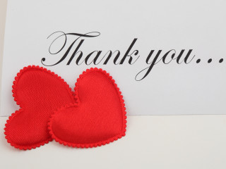 Red hearts thank you card - two red heart free wallpaper