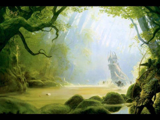 Forest person horse painting distance - christophe vacher free wallpaper
