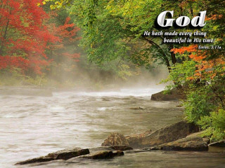 River bible verse autumn forest 2 - a bible verse free wallpaper