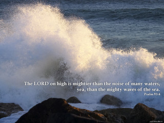 Wave crashing rocks bible verse - a bible verse free wallpaper for desktop