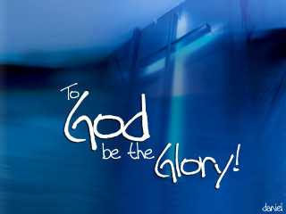 Blue background white lettering cross 2 - god free wallpaper