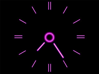 Clock neon lights black background - alfred manessier free wallpaper