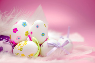 White eggs colorful designs purple - pastel color free wallpaper