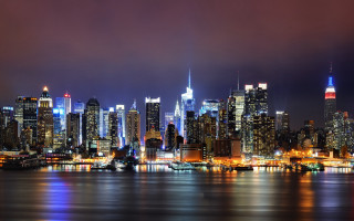 City skyline night lights buildings 9 - building free wallpaper for desktop