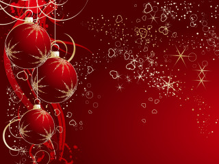 Red christmas background ornaments snowflakes 2 - ornament free wallpaper