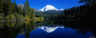 Mountain reflection lake trees forest 2 - bob ross free wallpaper for desktop