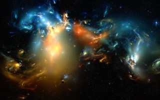 Colorful space filled stars dust - nebula free wallpaper