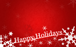 Red background white snowflakes happy - free holidays wallpaper