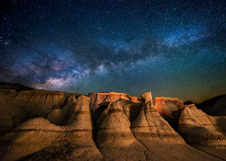 Night sky desert mountain range - sky above free wallpaper for desktop