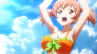 Woman bikini sky arms up - the air free wallpaper