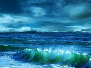 Ocean waves boat cloudy sky - a large body of water free wallpaper