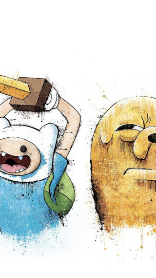 Cartoon man hammer bear bag - free sci-fi wallpaper for mobile