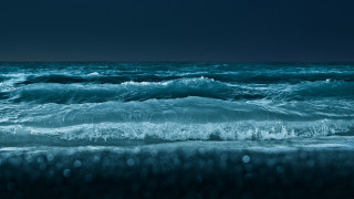 Dark ocean waves shore full - a few wave free wallpaper
