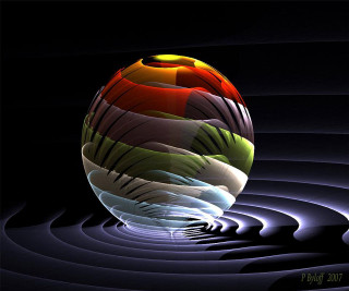 Colorful spiral floating abstract caustics - caustic free wallpaper