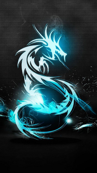Blue black dragon black background 6 - dragon free wallpaper for mobile