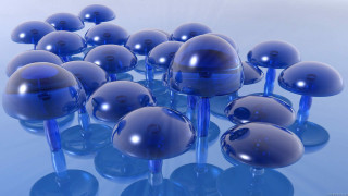 Blue glass balls tabletop blue - ray free wallpaper