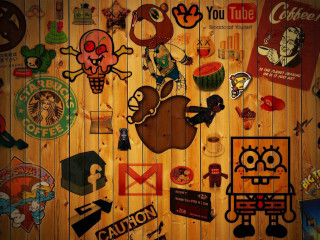 Wooden wall stickers background variety - a wooden wall behind free wallpaper for desktop