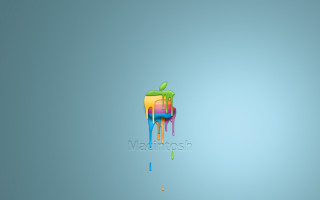 Colorful apple dripping paint blue - paint free wallpaper for desktop