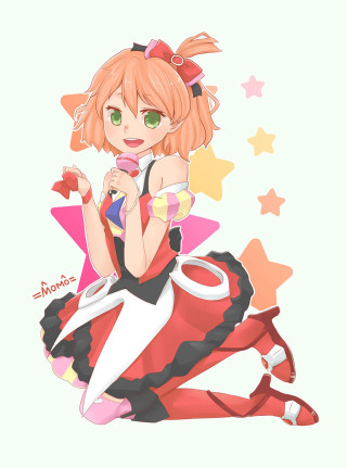 Cartoon girl sitting ground star - hint of yayoi kasuma free wallpaper for mobile