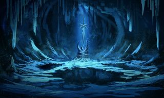 Cave man sword ice fantasy - andreas rocha free wallpaper for desktop