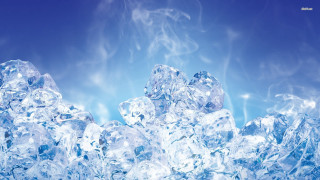 Ice cubes table blue background 2 - a table top free wallpaper