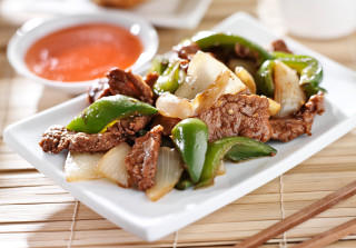 Plate food meat vegetables chopsticks - professional free wallpaper