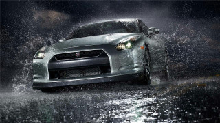Car driving puddle rain hood - a puddle of water free wallpaper
