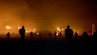 Group fire smoke people standing - derek jarman free wallpaper