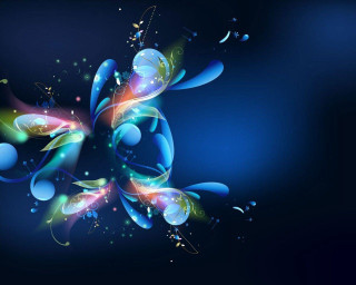 Blue background colorful swirl bubbles - a colorful swirl free wallpaper