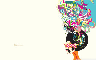 Colorful hair creative woman face - a large amount free wallpaper