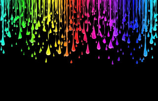 Rainbow rain droplet black background 2 - art green free wallpaper for desktop