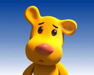 Yellow teddy bear blue sky - felipe seade free wallpaper