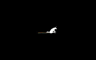 White unicorn flying dark sky - banksy free wallpaper