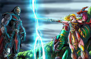 Knight demon fight monster sword - sci fi fantasy free wallpaper