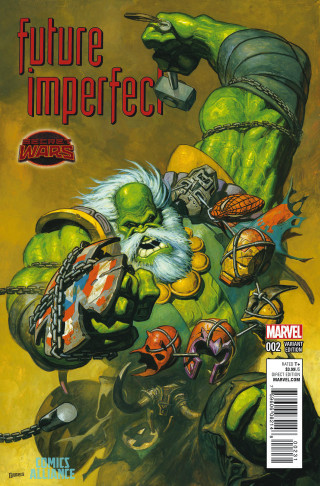 Green creature man helmet comic - a cover free wallpaper