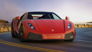 Red sports car cliff road - unreal engine 5 free wallpaper