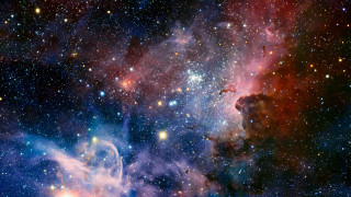Starry cluster blue red space - large star cluster in the sky free wallpaper